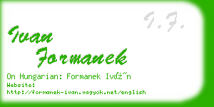 ivan formanek business card